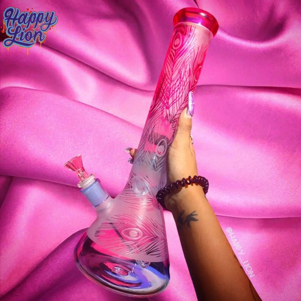 Bong beaker Pink Peacock Smoke