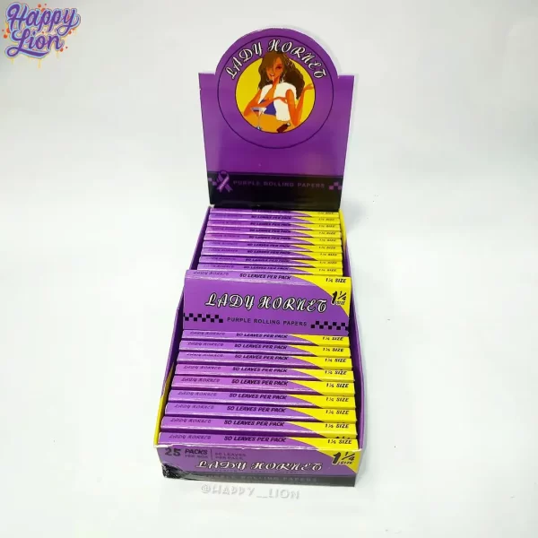 Purple rolling paper 1 1/4 Lady Hornet - Imagen 2