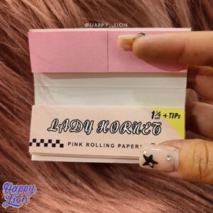 Pink rolling paper + Tips Lady Hornet
