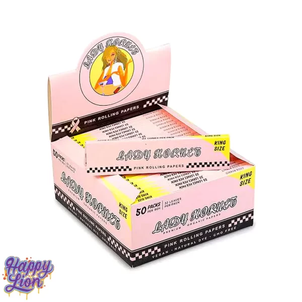 Pink rolling paper King size Lady hornet - Imagen 3