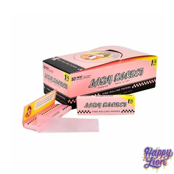 Pink rolling paper 1 1/4 Lady hornet - Imagen 2