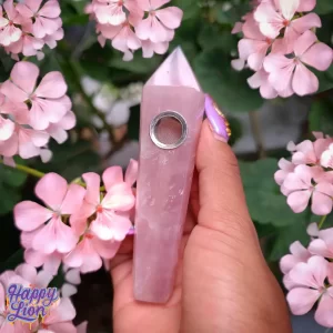 Pipa de cuarzo rosa