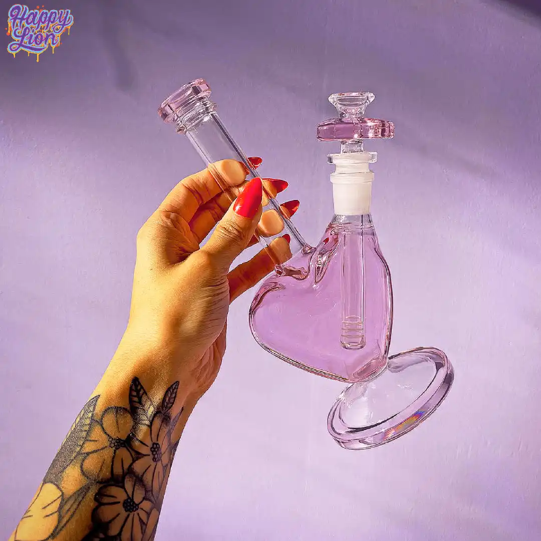 Pink heart bong + slide heart - Imagen 3