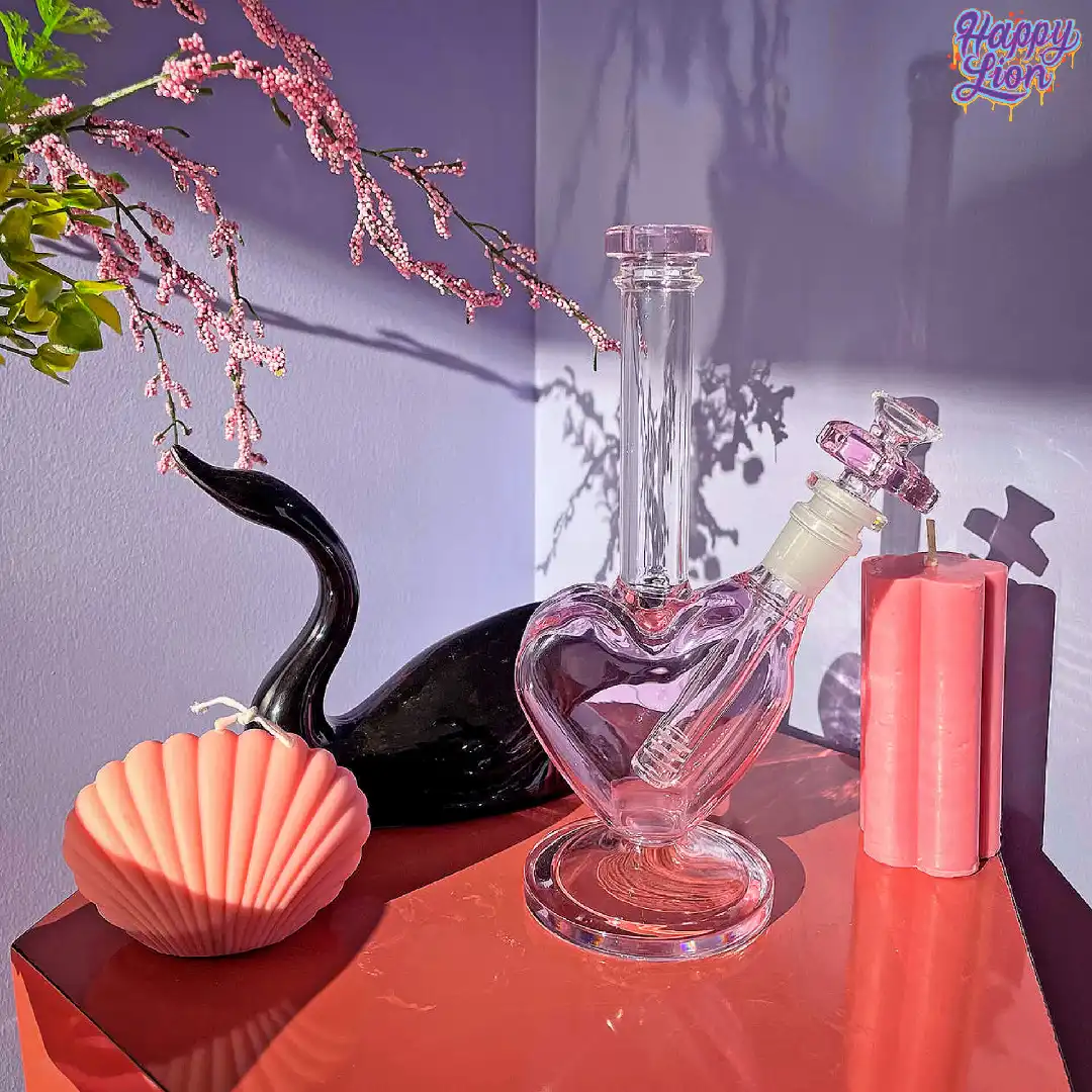 Pink heart bong + slide heart - Imagen 2