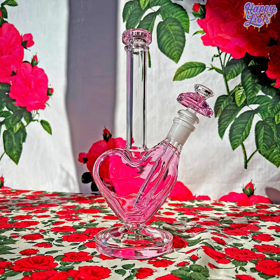 Pink heart bong + slide heart