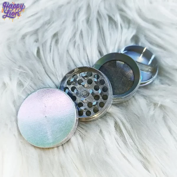 White iridescent grinder 4cm - Imagen 2
