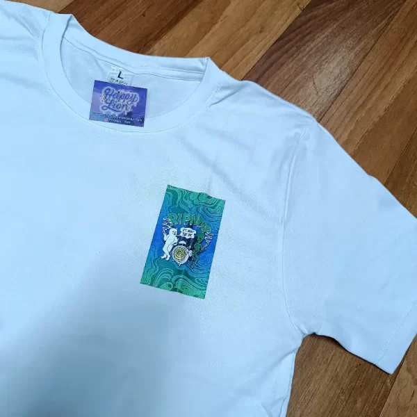 Polo blanco Ripn dip Alien vs cat - Imagen 2
