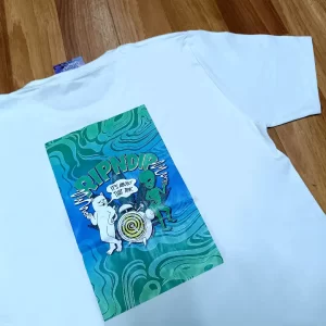 Polo blanco Ripn dip Alien vs cat