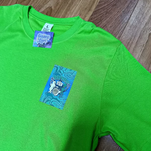 Polo verde Ripn dip Alien vs cat - Imagen 2