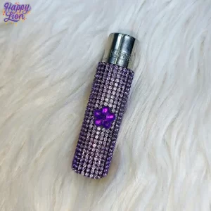Clipper with purple flower glitter
