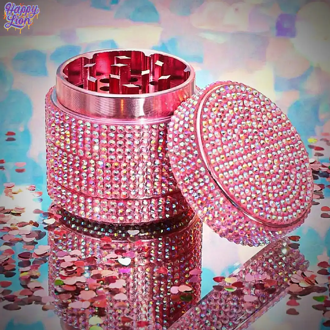 Pink shiny grinder 4cm
