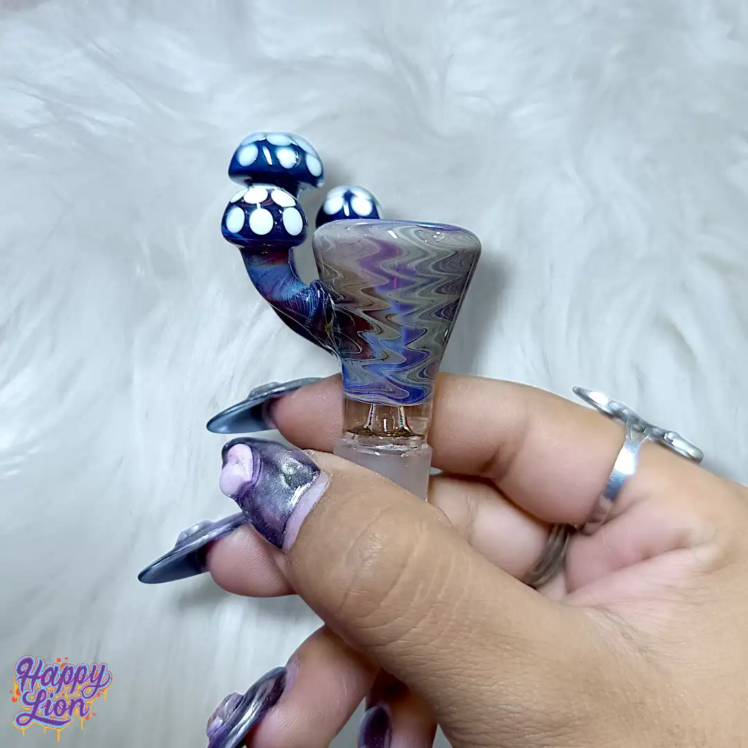 Slide mushrooms purple tones 14mm macho - Imagen 2