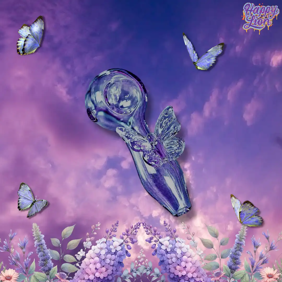 Purple butterfly pipe