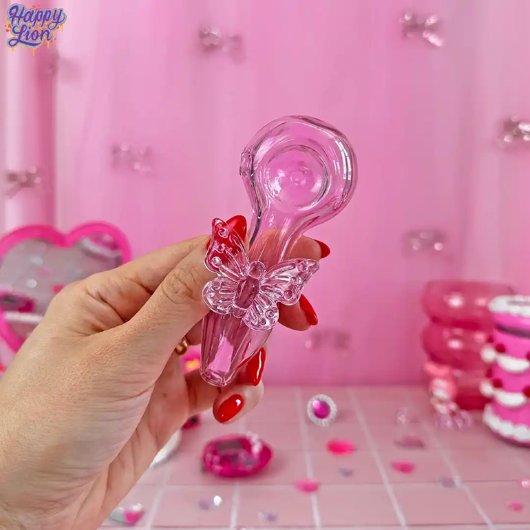 Pink butterfly pipe - Imagen 2