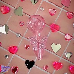 Pink butterfly pipe