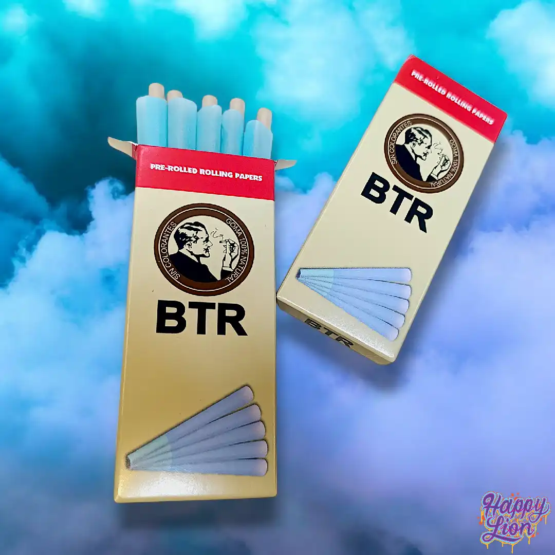 Sky blue pre rolled cones BTR