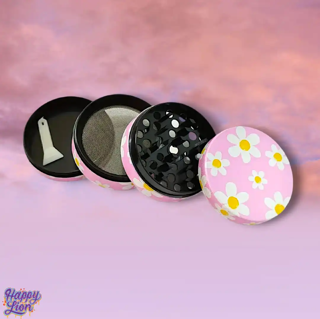 Pink grinder with flowers 5cm
