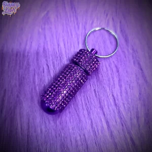 Purple glitter container for teapots