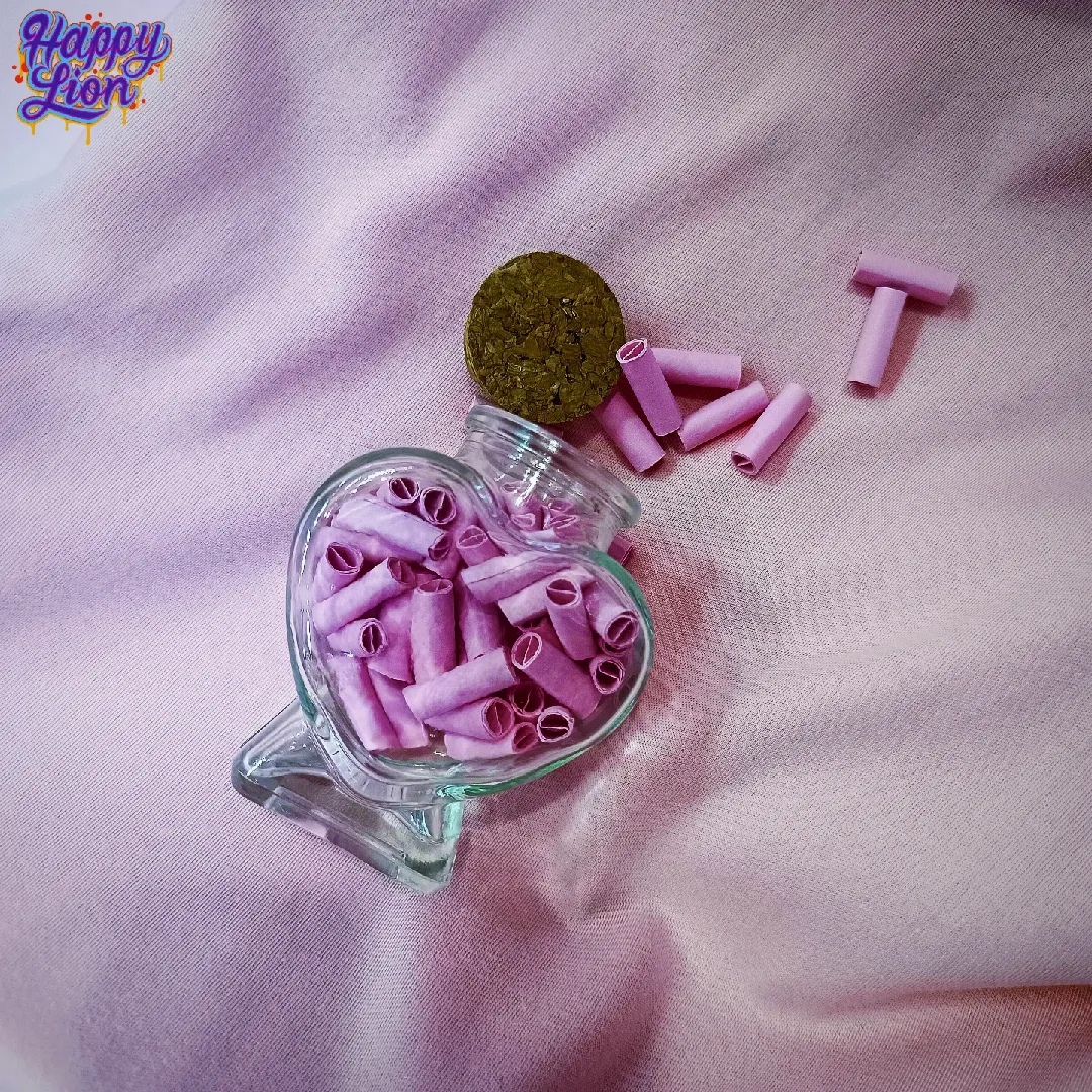 Heart-shaped container and pink filters