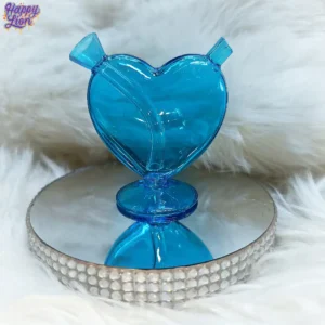 Light blue heart bubbler