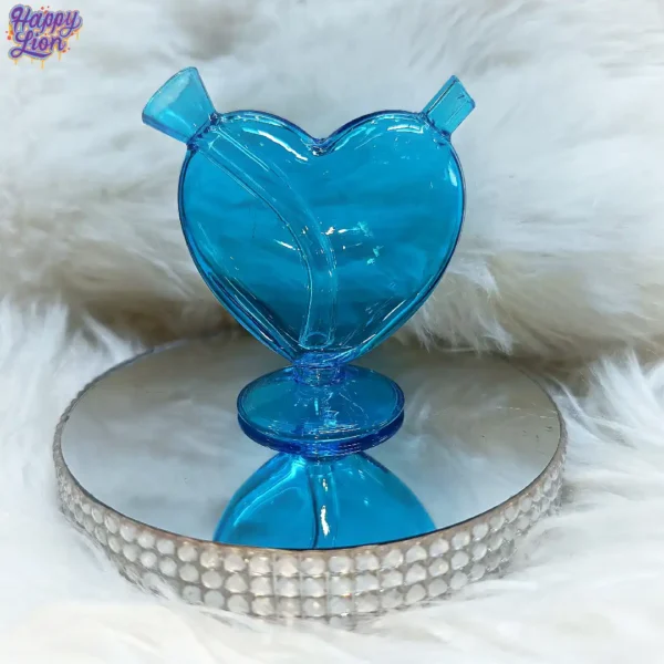 Light blue heart bubbler