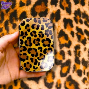 Animal print metal container