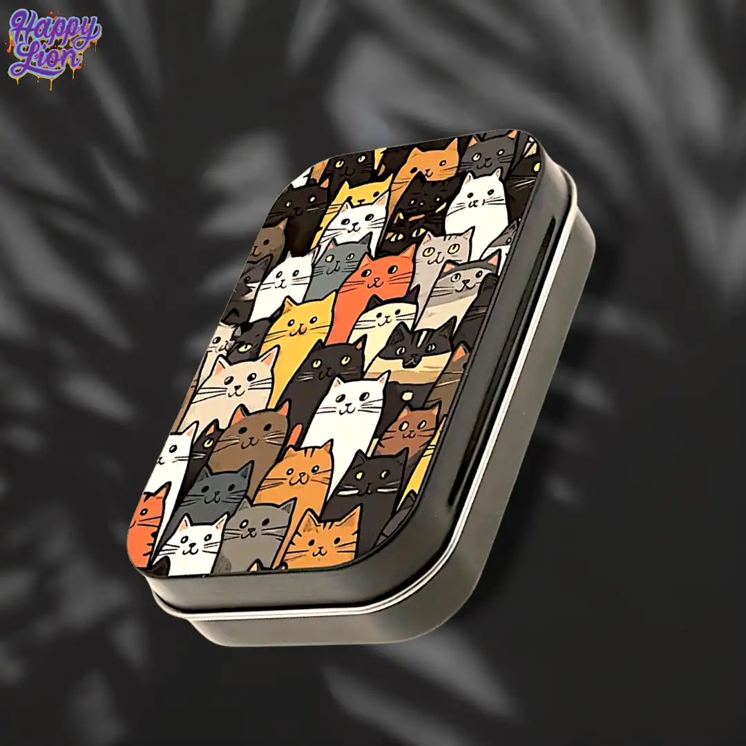 Cat world metal container