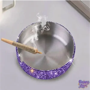 purple glittery stainless steel ashtray