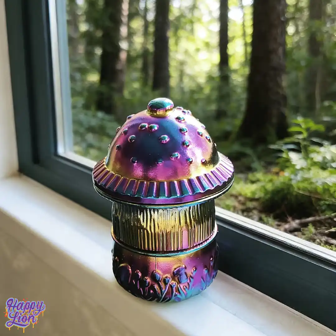 Iridescent mushroom grinder