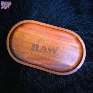 raw oval wooden tray
